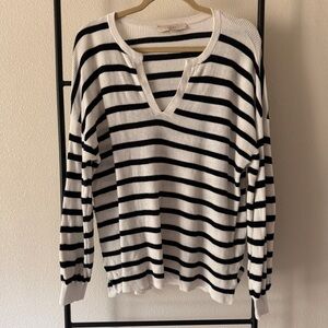Loft Striped V-neck Sweater